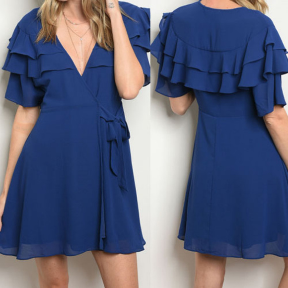 Dresses & Skirts - V-NECK RUFFLE DRESS